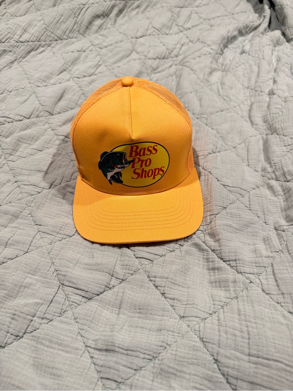 Bass Pro Shops Orange Mesh Trucker Hat with Logo Patch